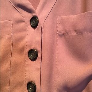 Reitmans Dusty Rose Women’s Long Sleeves Top 2 different Fabrics Size USM